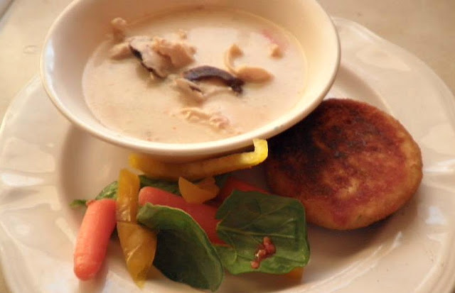 thai coconut soup Tom Ka Gai recipe Just Peachy, Darling