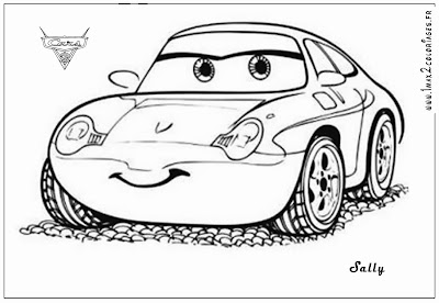 Sally is a beautiful babe blueish Porsche who savage inwards dearest amongst pocket-size town life inwards Radiator south Cars Coloring Pages Disney - Sally