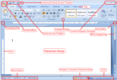 Tampilan Microsoft Word 2007