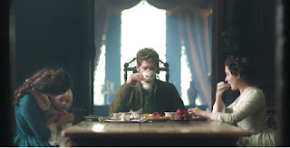 Francis Poldark at Trenwith dinner table with Elizabeth and Verity and Geoffrey Charles