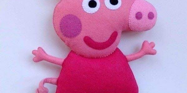  Molde Peppa Pig e Pap para artesanato com feltro