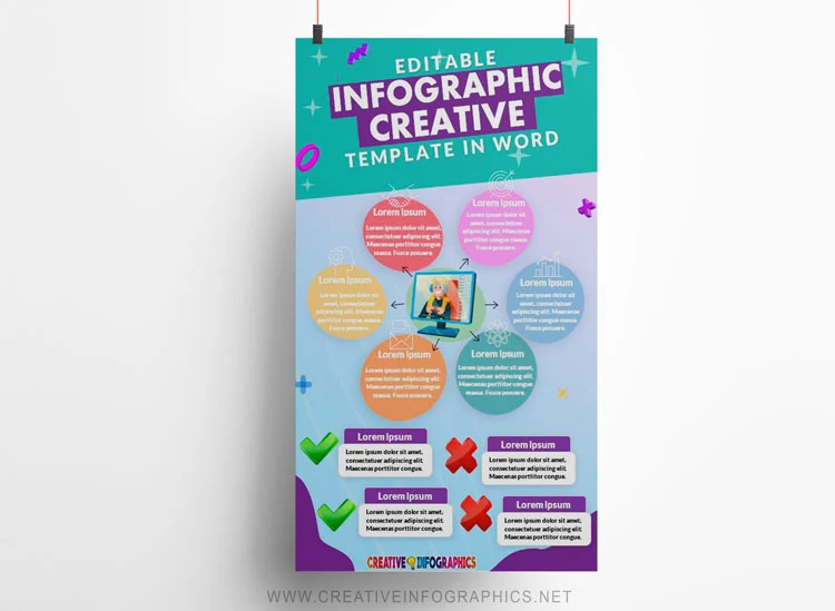 Editable Microsoft Word infographic with creative design
