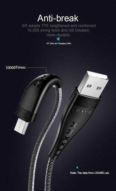 USAMS U11 Micro USB Braided Fast Charging Data Cable 1.2M For Samsung S7 S6 Xiaomi Redmi Note 5