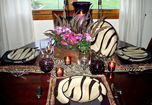 Animal Print & Purple Tablescape