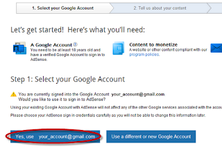 create Google Adsense Account