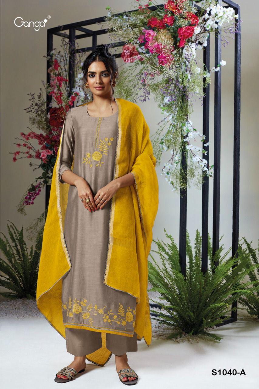 Ganga Vanya 1040 Designer Dress Material Catalog Lowest Price