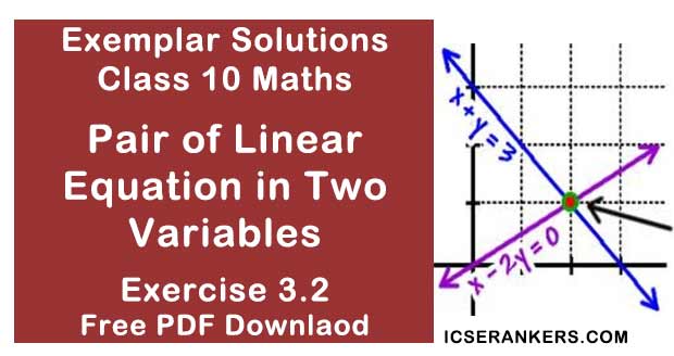 Chapter 3 Pair of Linear Equation in Two Variables NCERT Exemplar Solutions Exercise 3.2 Class 10 Maths