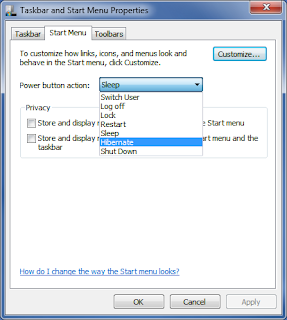 Windows 7 Power button Function Change