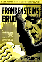 FRANKENSTEINS BRUD. Cartel: 70 x 100 cms. Suecia. Arte: Walter Fuchs. LA NOVIA DE FRANKENSTEIN. The Bride of Frankenstein. 1935. Estados Unidos. Dirección: James Whale. Reparto: Boris Karloff, Colin Clive, Valerie Hobson, Elsa Lanchester, Ernest Thesiger, Dwight Frye, Gavin Gordon, Una O’Connor, Douglas Walton, John Carradine, Walter Brennan