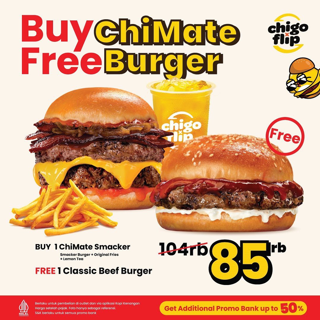 Promo Chogo x Flip – Beli 1 Chimate Smacker Gratis 1 Classic Beef Burger