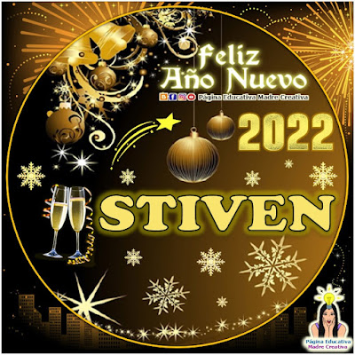 Nombre STIVEN por Año Nuevo 2022 - Cartelito hombre