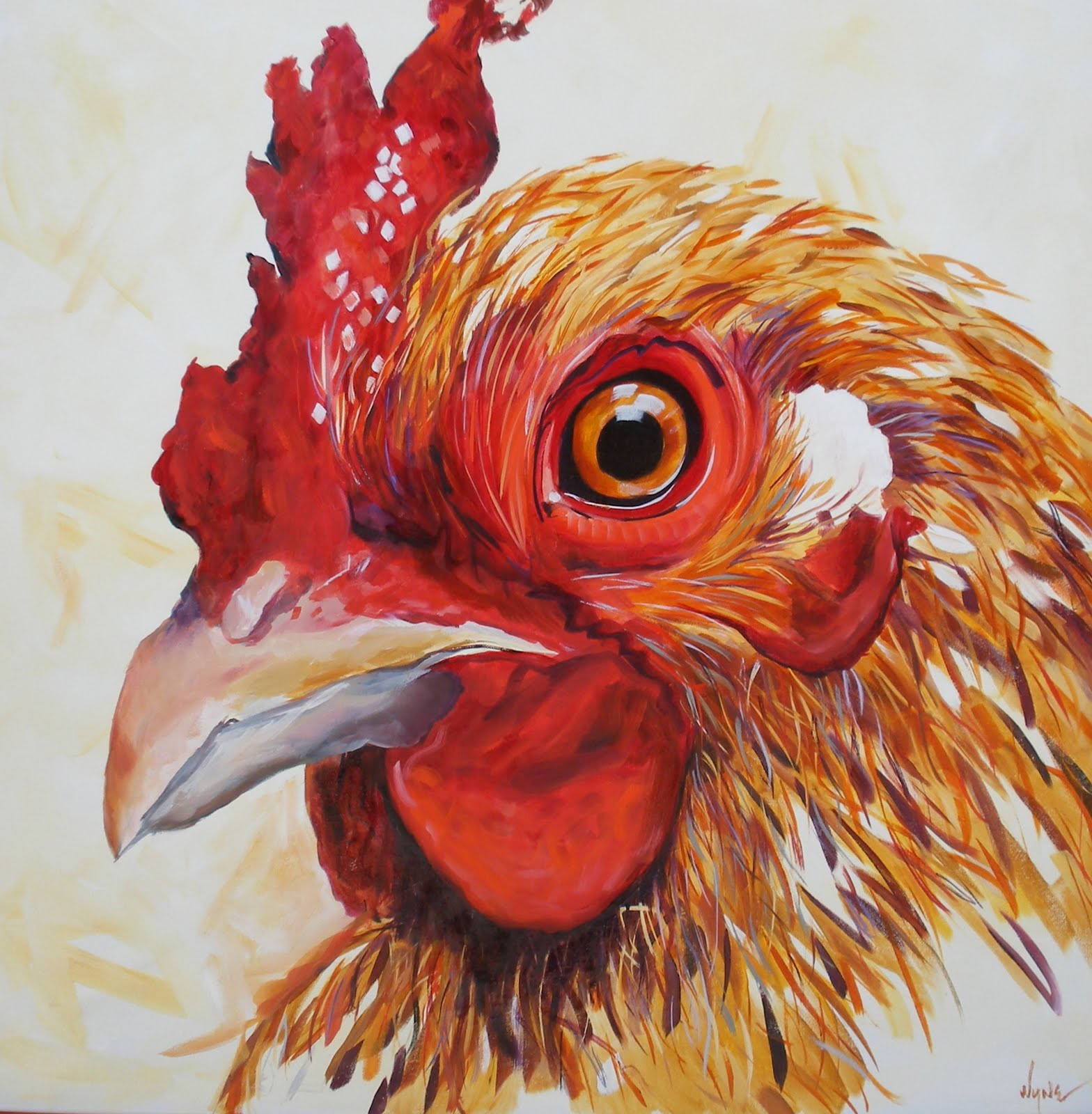 Kay Wyne Fine Art Blog: Coop the Chicken - Sold