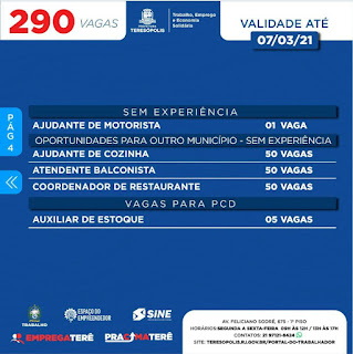 Programa ‘Emprega Terê’ divulga 290 vagas de emprego no Sine Teresópolis