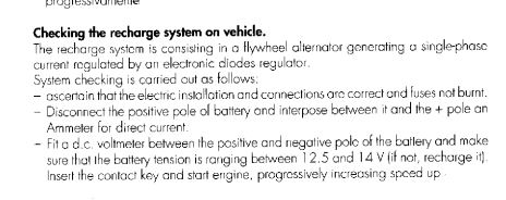 Cagiva Mito 125 regulator and charging system testing .