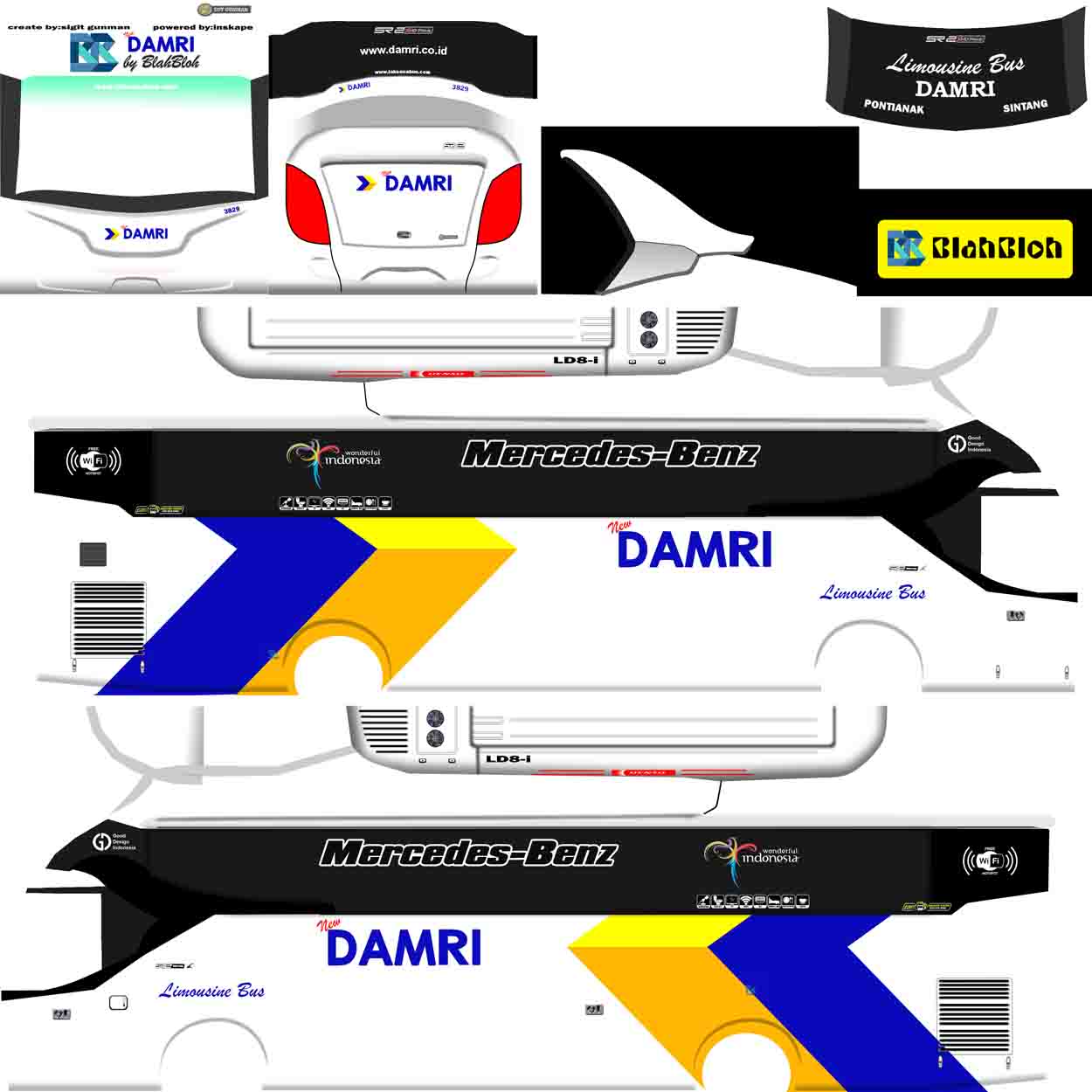 livery bussid damri arjuna xhd