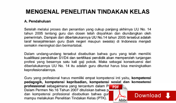 Mengenal Penelitian Tindakan Kelas