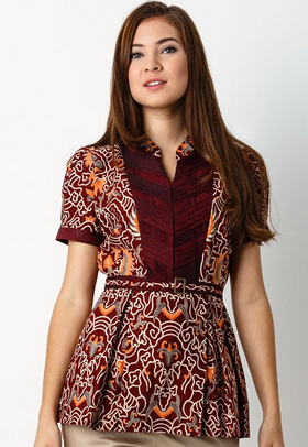 15 Ide Baju  Atasan  Batik  Desain Cantik Model  Terbaru