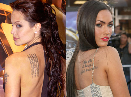 Angelina jolie tattoos pictures images photos