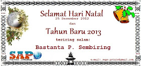 Bastanta Permana Sembiring dan Sapo Prints Patumbak mengucapkan: Selamat Hari Natal dan Tahun Baru. GBU.