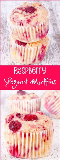 Easy & Healthy Raspberry Yogurt Muffins