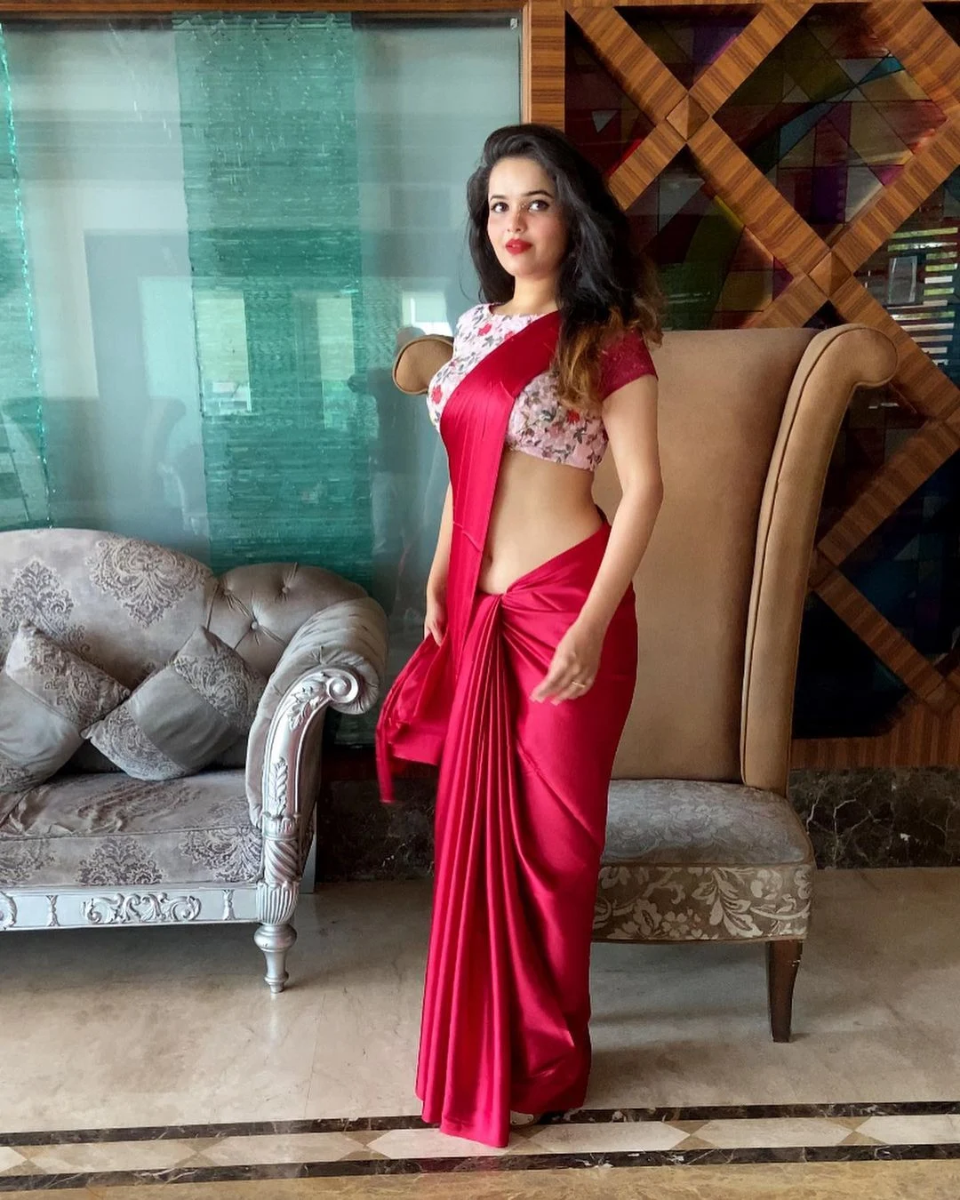 Vibhu Neha sexy Saree