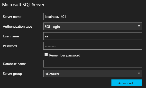 sqlops Login mssql-server-linux