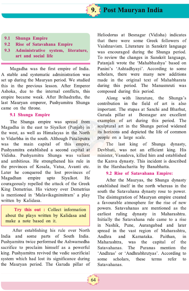 Chapter 9 - Post Mauryan India Balbharati solutions for History 11th Standard Maharashtra State Board.