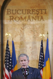 President Bush Visits Bucharest, Romania, Discusses NATO PODCAST VIDEO