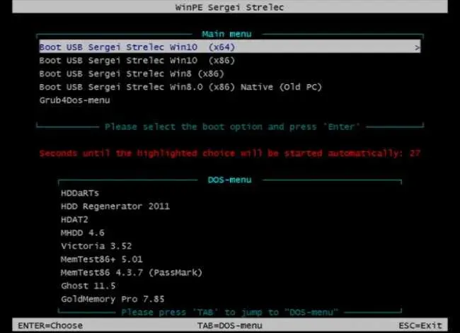 Boot WinPE 11/10/8.1 Sergei Strelec 2023.06.25