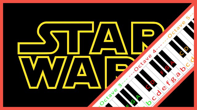 Star Wars (Main Theme) Piano / Keyboard Easy Letter Notes for Beginners