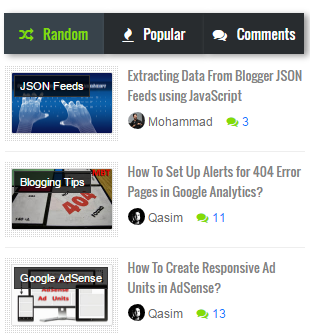 Tabbed Random Posts Widget