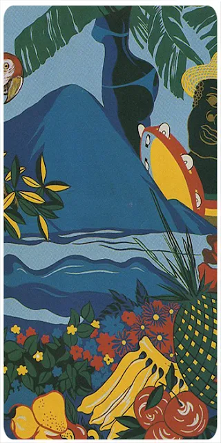 Silk Scarf Design Idea Tropical Pattern Style