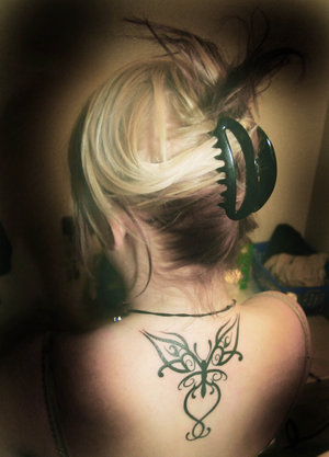 Female Neck Tattoo With Butterfly Tattoo Designs With Image Neck Butterflies