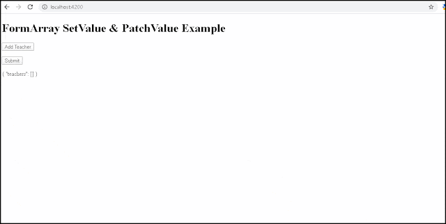 Example of SetValue And PatchValue In Angular FormArray