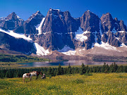 Ramparts and Amethyst Lake, Jasper National Park, Alberta, Canada (alberta canada )