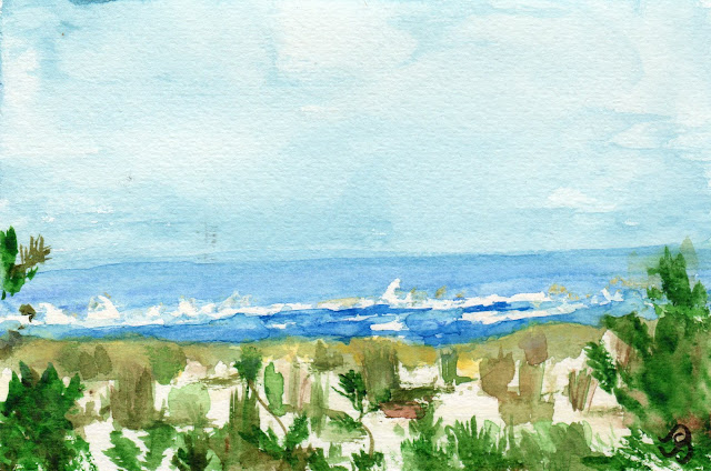 Ciel et mer watercolor