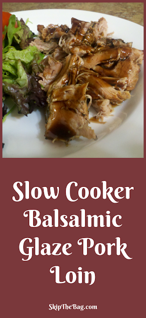 Slow Cooker Balsamic Glaze Pork Loin. Delicious crock pot meal that is easy to make. 