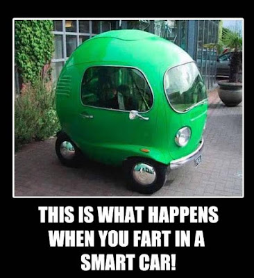Funny little green car