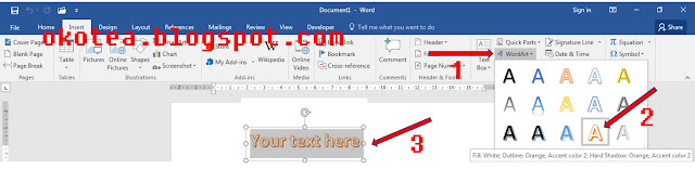 cara membuat tulisan keren dengan word art di ms word 2016