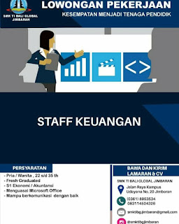 Loker Staff Keuangan SMK TI Bali Global Jimbaran