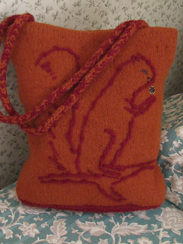 Felted Hobo Bag , a free knitting pattern , lined and embellished with ...