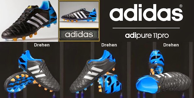 PES 14 PC : ADIDAS 11PRO FG – BLACK/RUNNING WHITE/SOLAR BLUE 