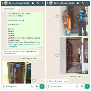 Hasil pemasangan Pintu Kawat Nyamuk Besi Semi Tempa pesanan Bpk Leo di Mampang Hills Depok