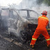 Mobil Toyota Alphard Terbakar di Tol Jagorawi