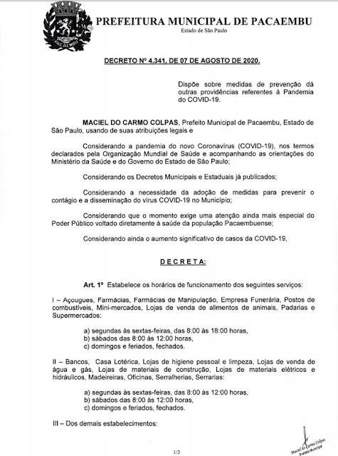 Pacaembu proíbe moradores nas ruas das 21h às 5h devido ao aumento de casos da Covid-19