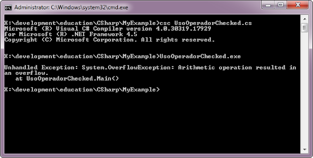 System.OverflowException en línea de comandos