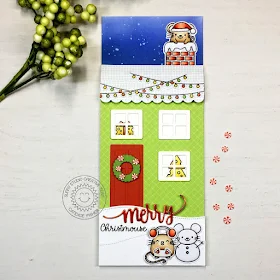 Sunny Studio Stamps: Sweet Treat Box Santa Claus Lane Merry Mice Scenic Route Woodland Borders Holiday Themed Card by Candice Fisher