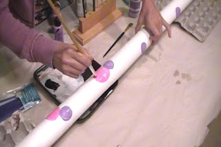 Painting our giant pencil