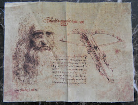facsímil del códice Atlántico con la ballesta de Leonardo Da Vinci