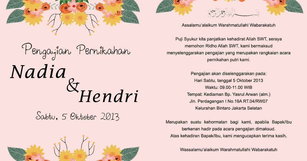 The Wedding of Nadia and Hendri: PENGAJIAN JELANG PERNIKAHAN